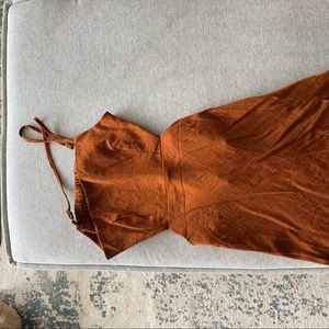 MEDEA ONE SHOULDER CUT OUT MAXI DRESS IN RUST